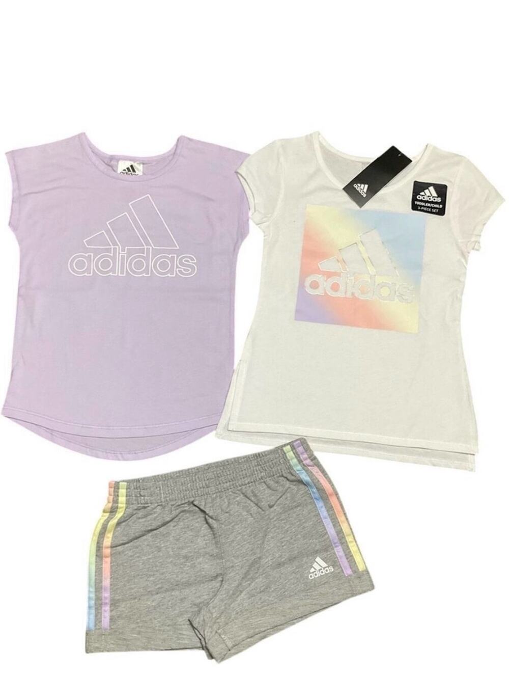 adidas Girls Activewear Set Shirt Purple Size 3T NWT